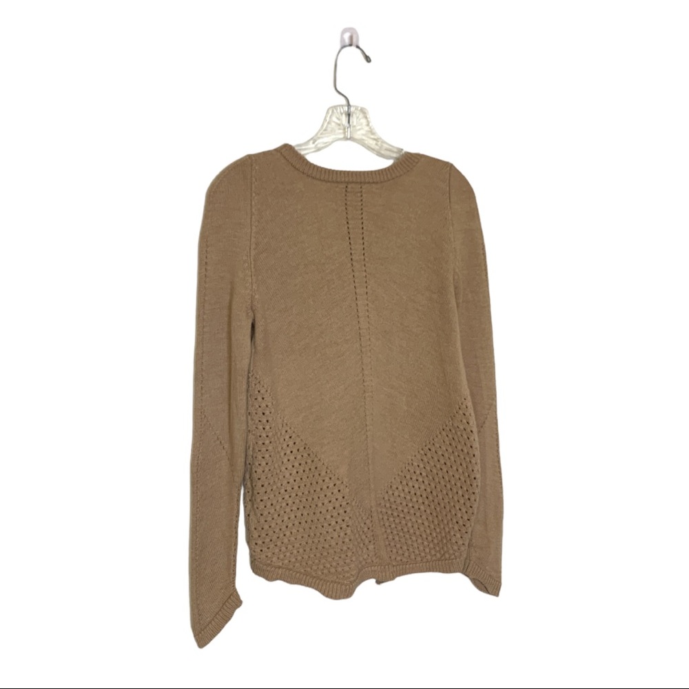 Milly 100% Merino wool high low open pattern knit sweater size small